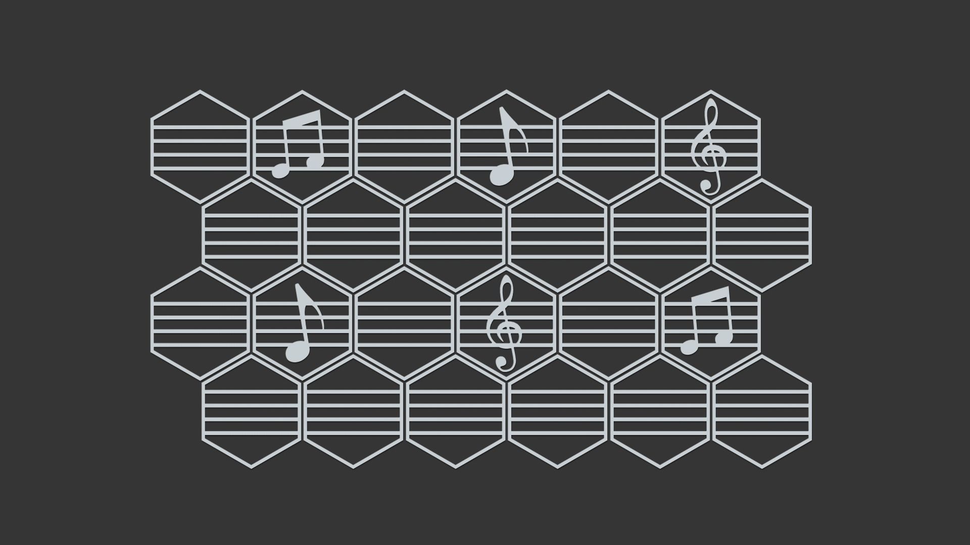 Hexagonal Wall Panel A14 Music - Interior Design Decoration 3D print model_7