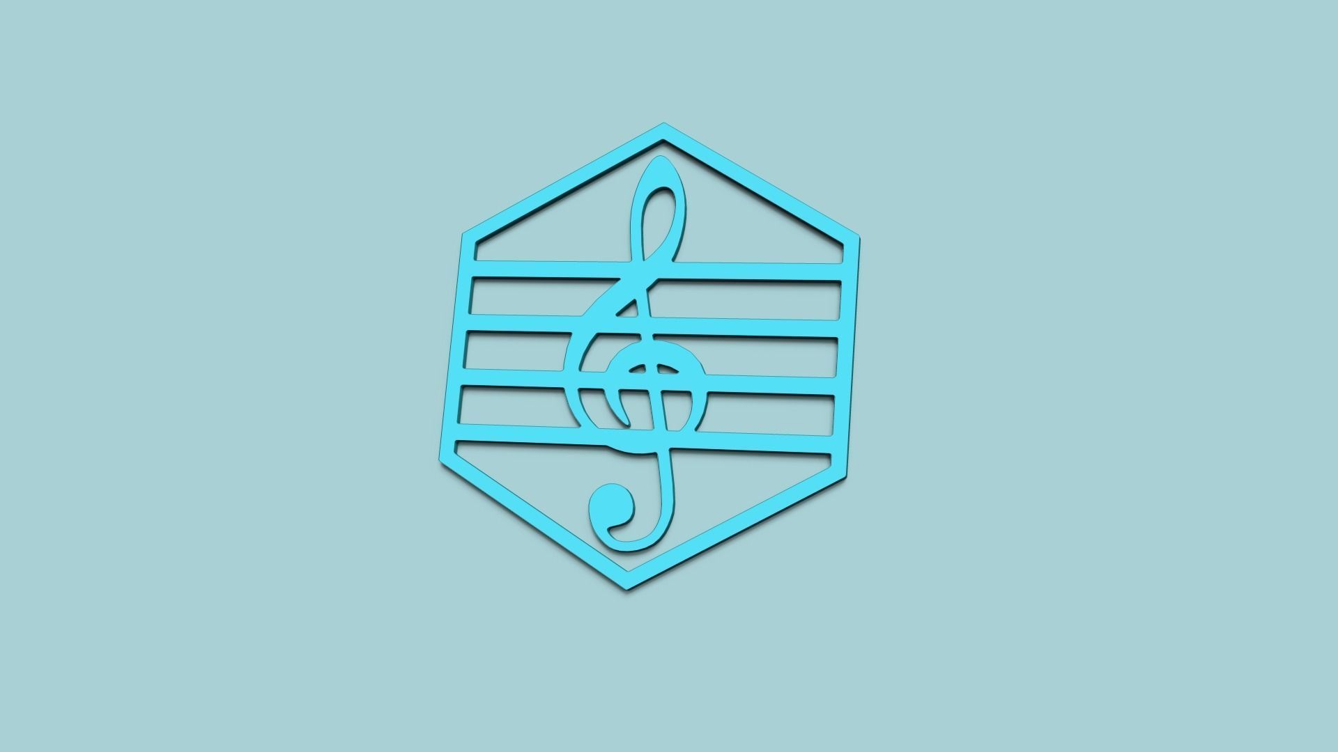 Hexagonal Wall Panel A14 Music - Interior Design Decoration 3D print model_9