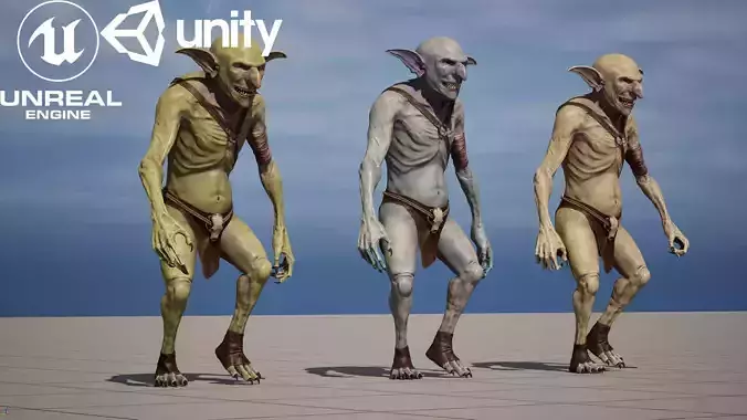 Troll01 Low-Poly game-ready animated 3D model Low-poly 3D model