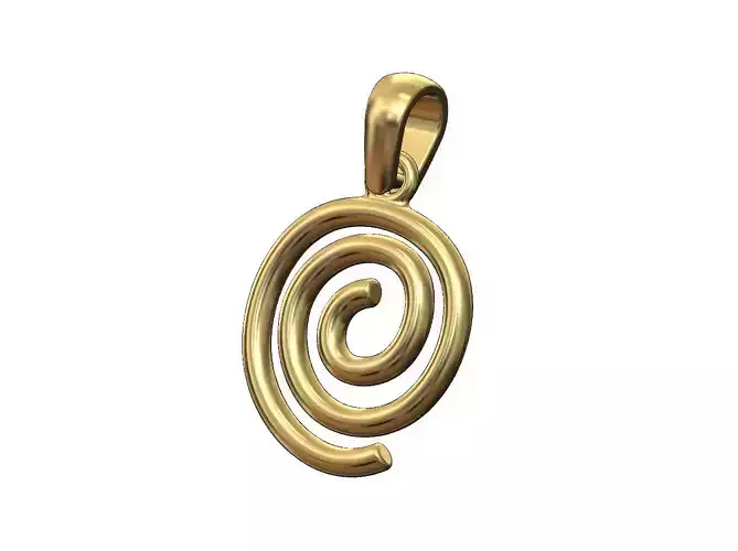 Organic spiral pendant charm 