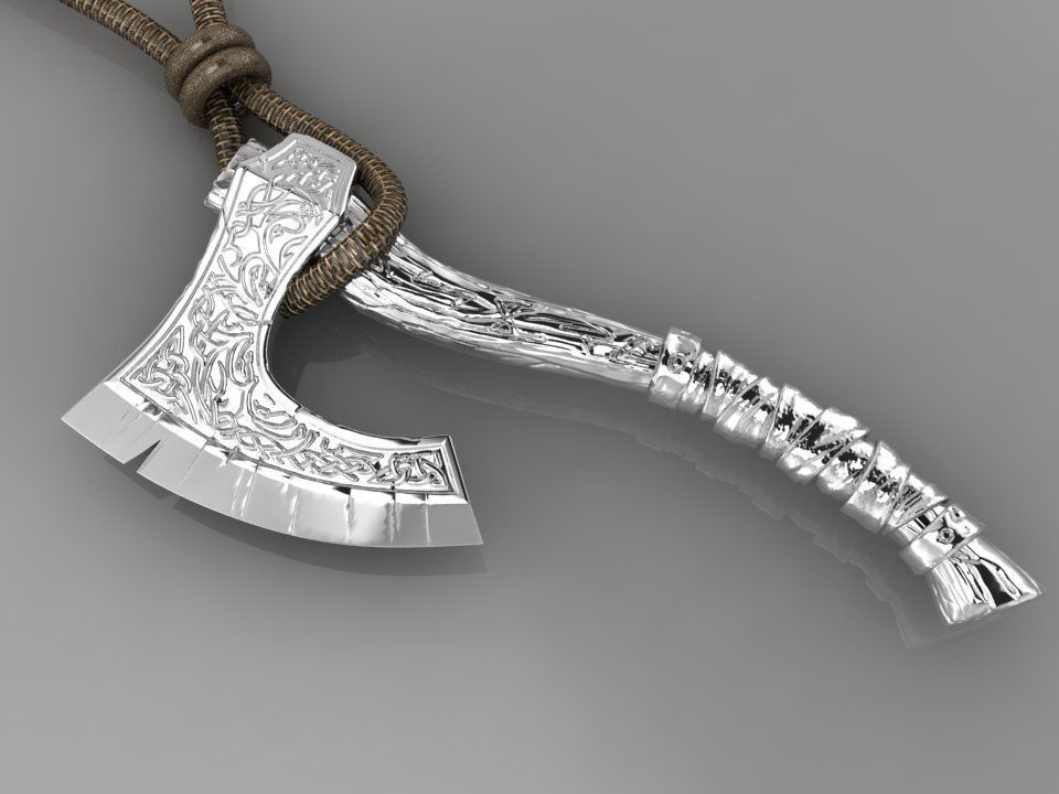  pendant poleax viking 3D print model_1