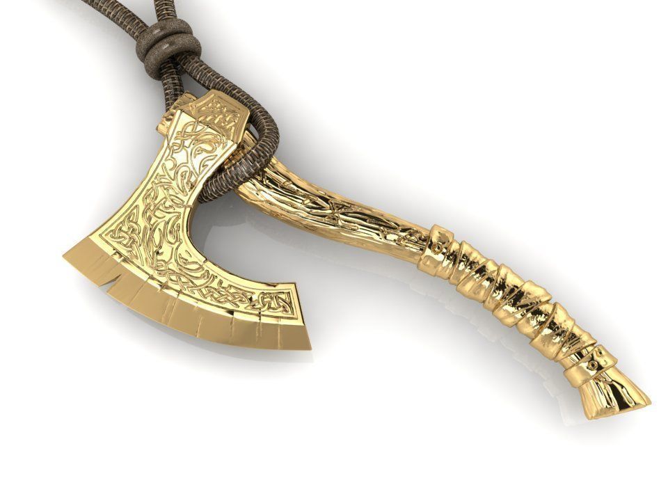  pendant poleax viking 3D print model_2