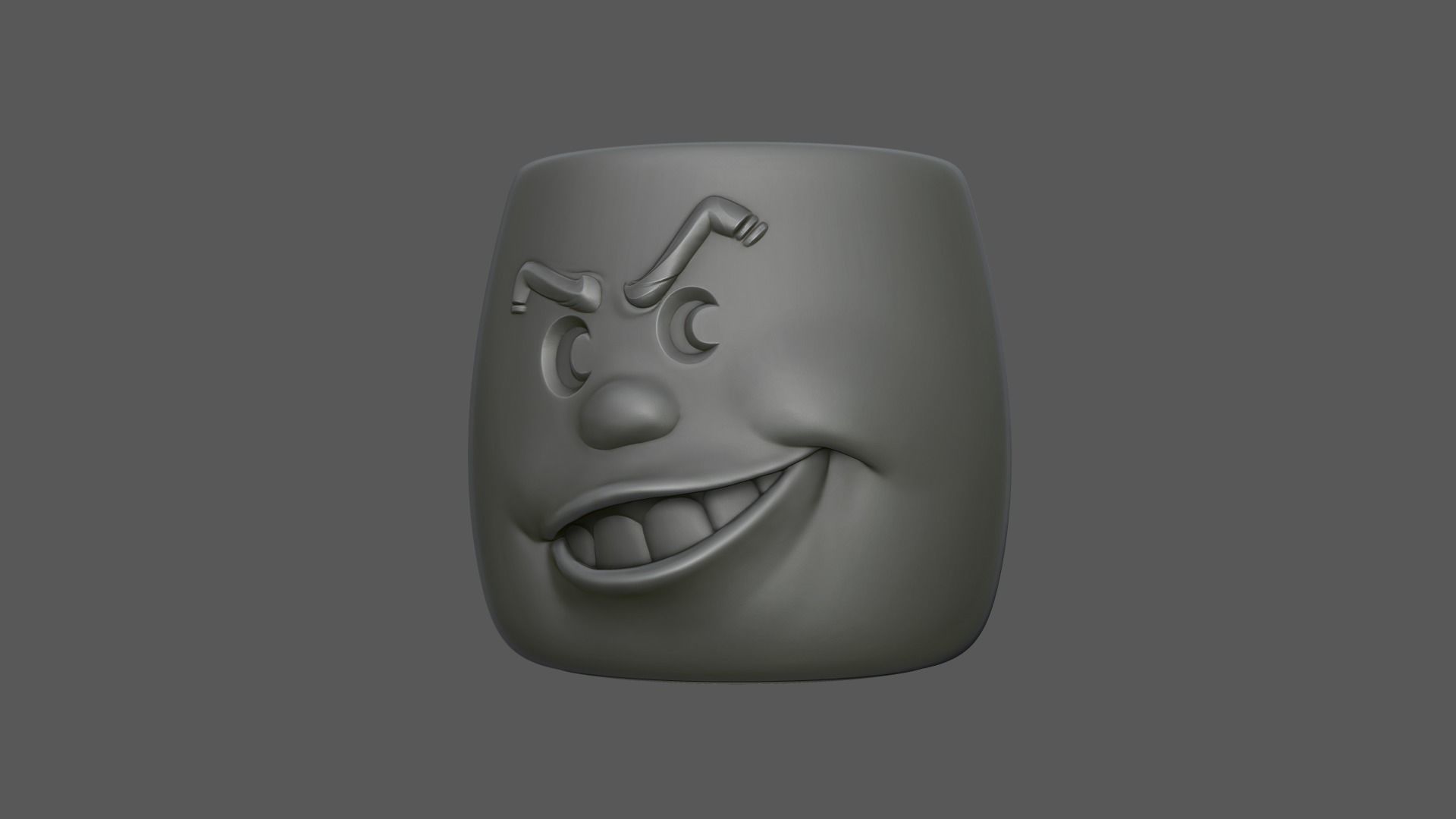 Smile -faced funny flower pot 3D print model_5