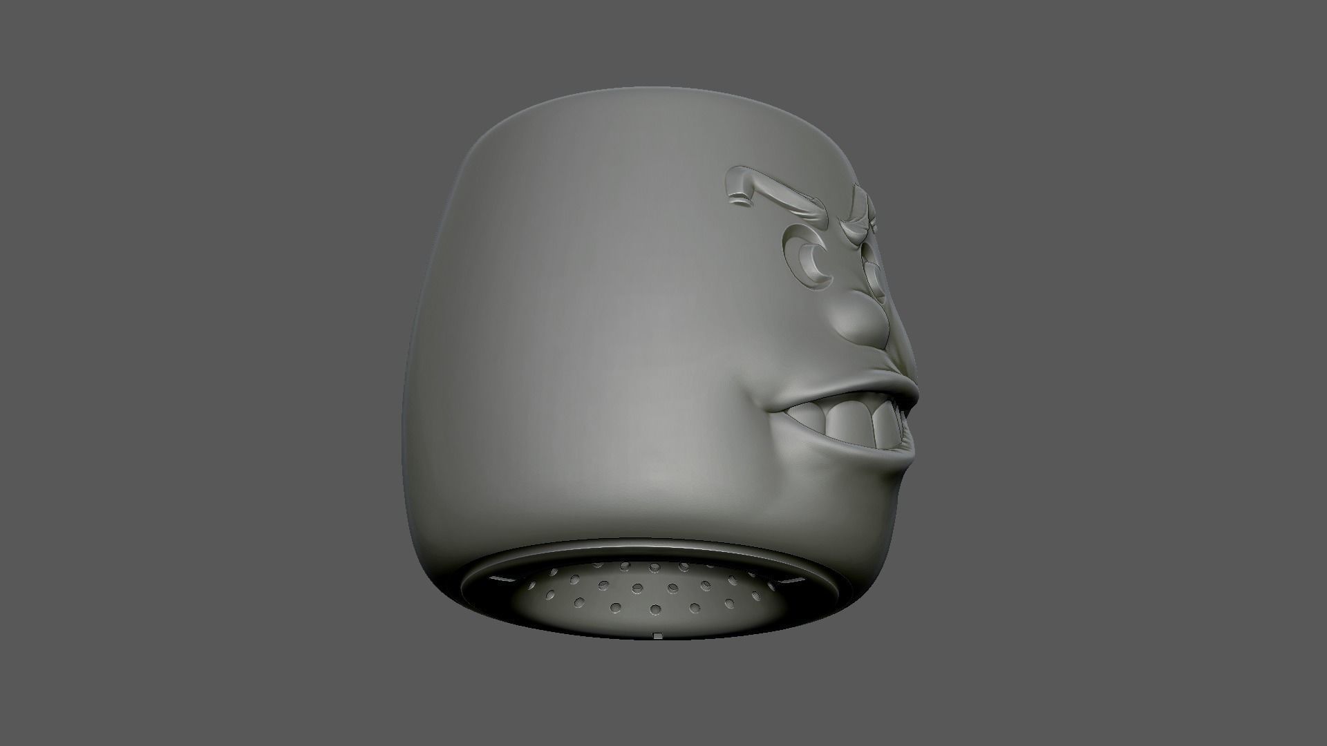 Smile -faced funny flower pot 3D print model_6