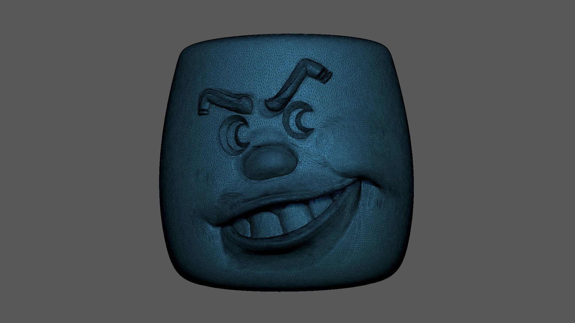 Smile -faced funny flower pot 3D print model_12