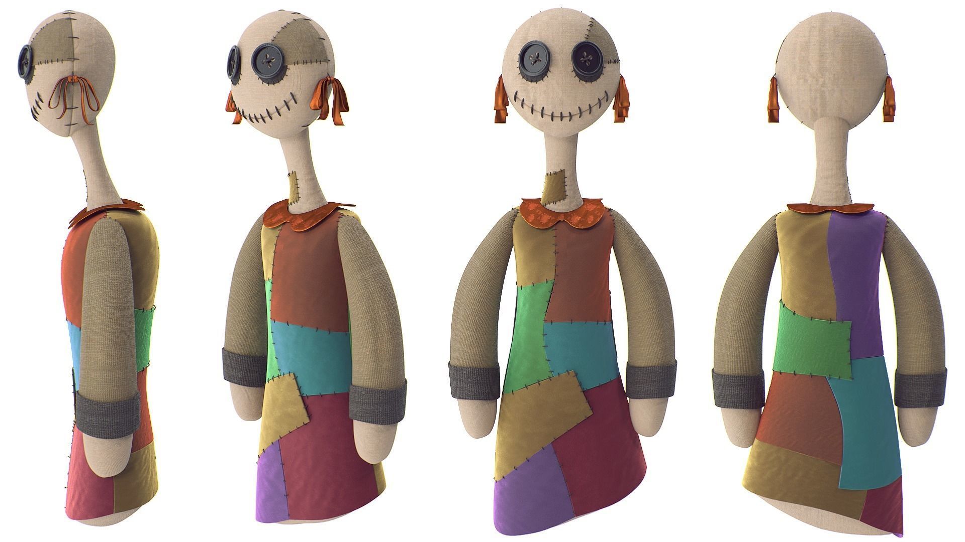 Creepy home made doll 3D model_1
