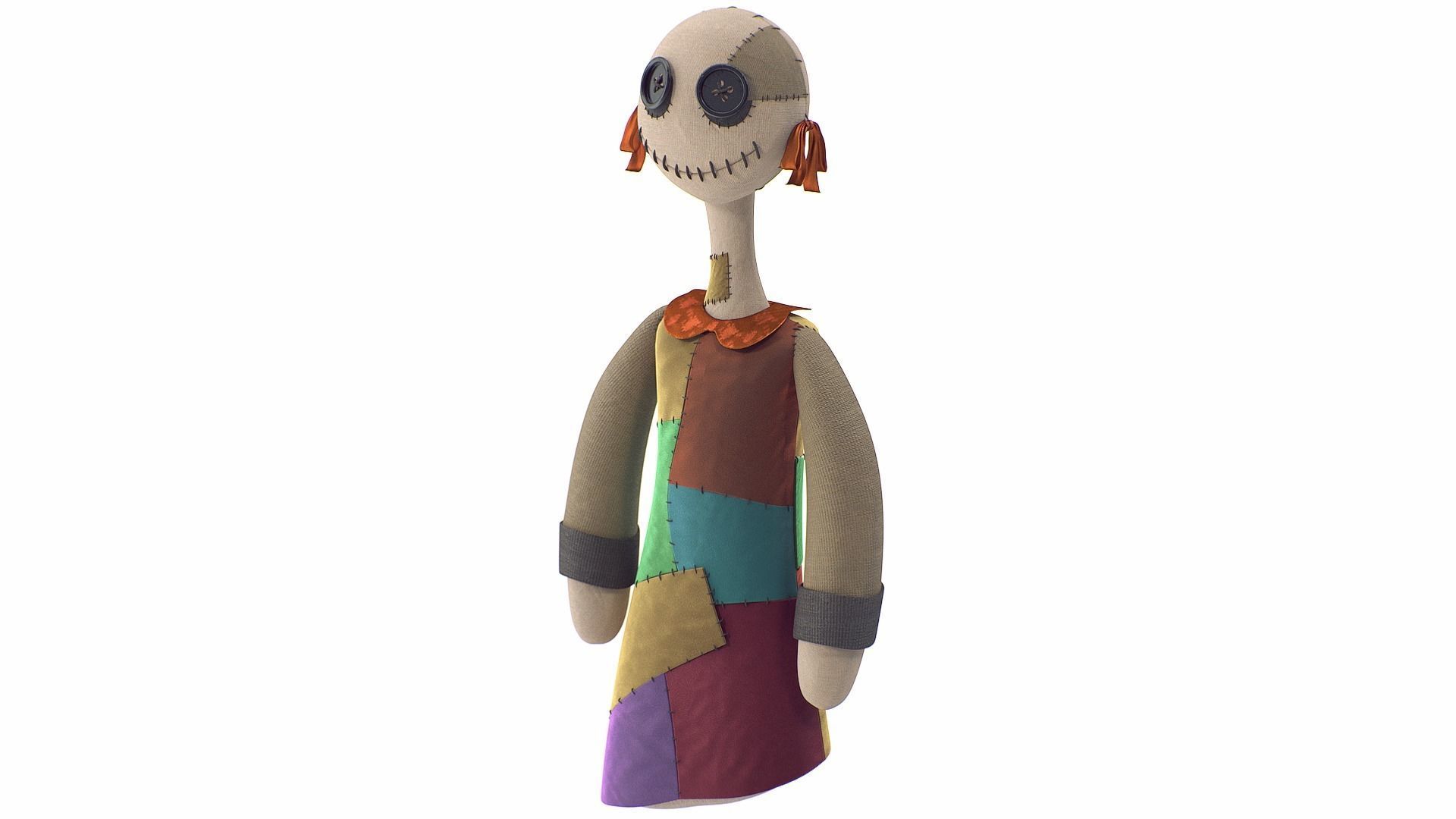 Creepy home made doll 3D model_2