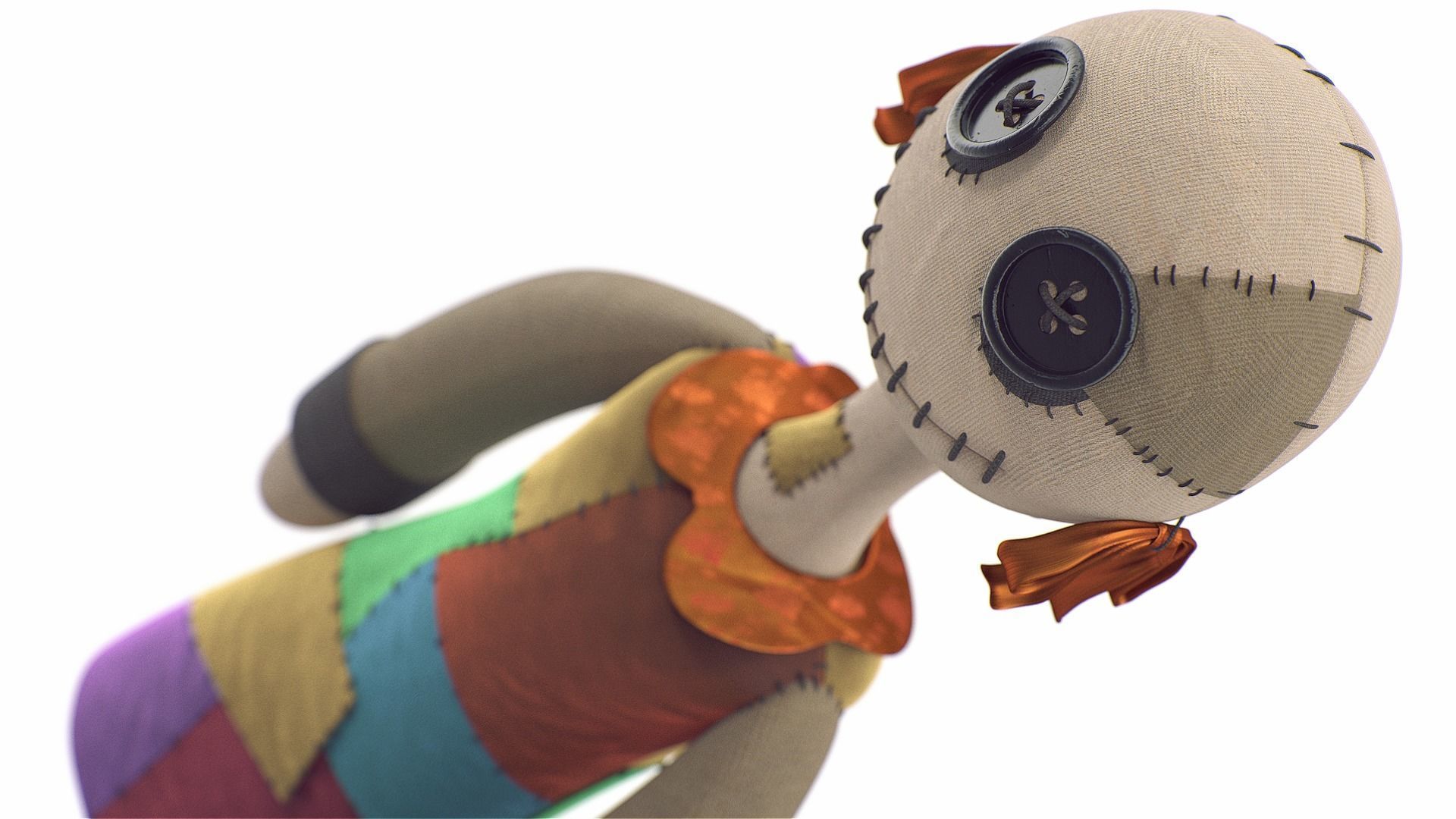 Creepy home made doll 3D model_5