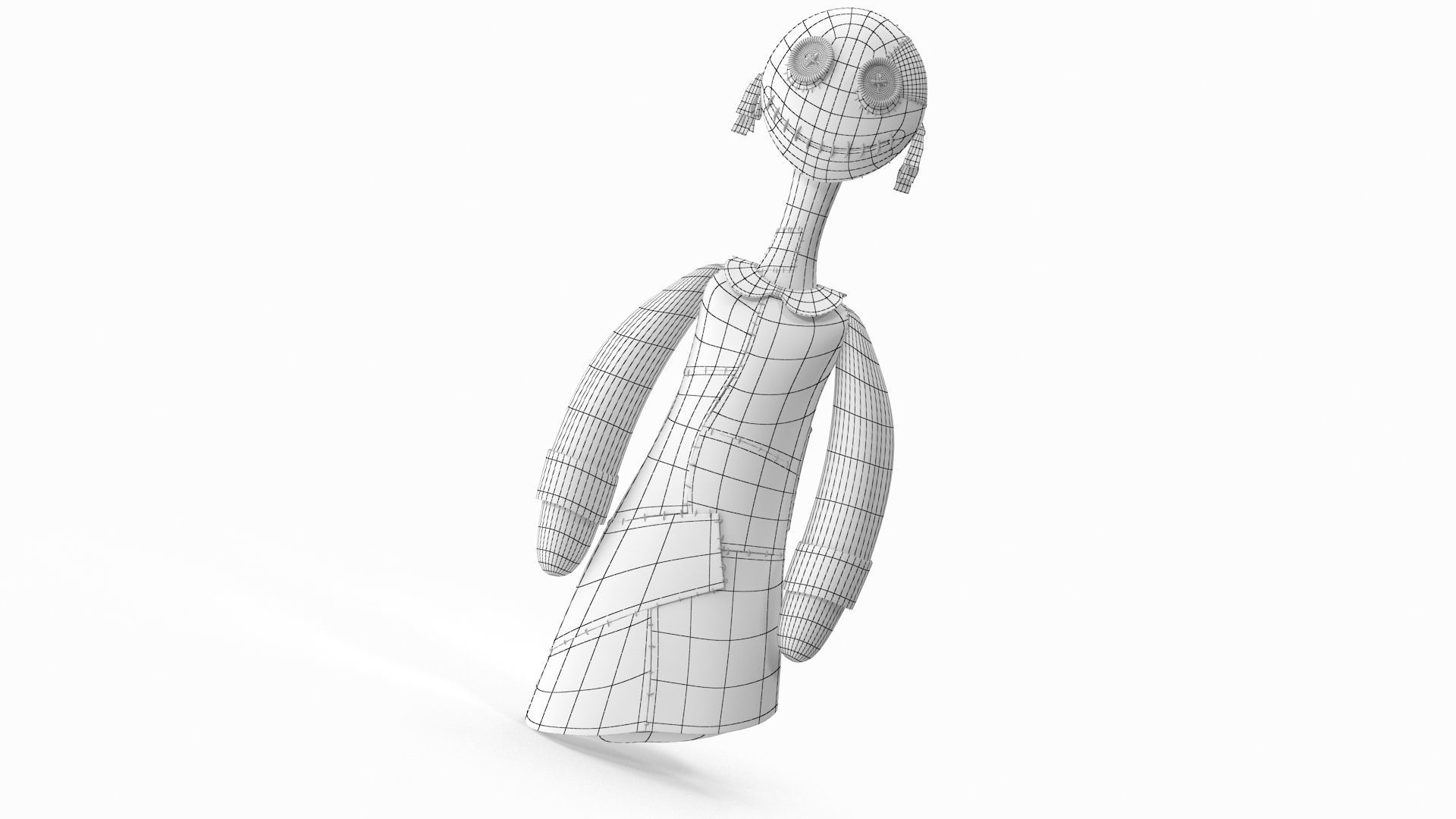 Creepy home made doll 3D model_8