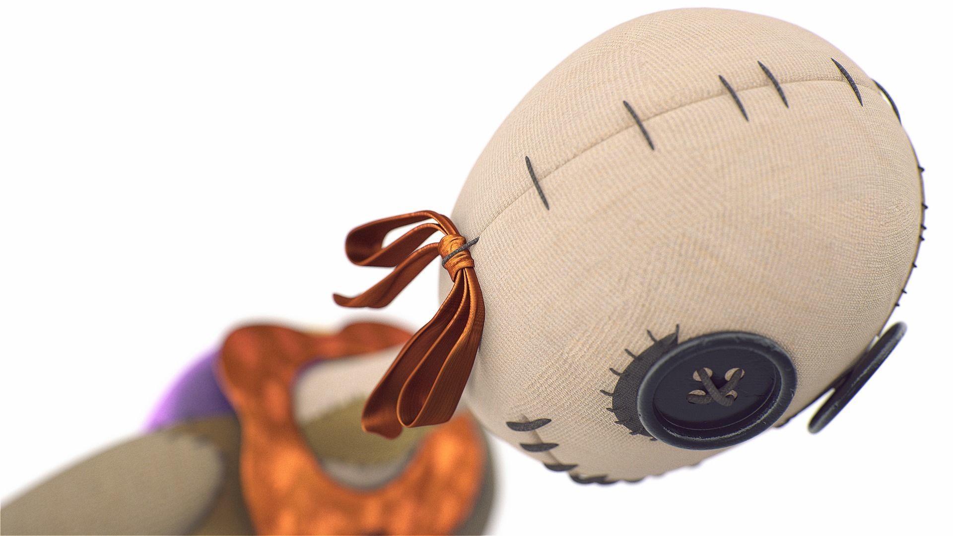 Creepy home made doll 3D model_7