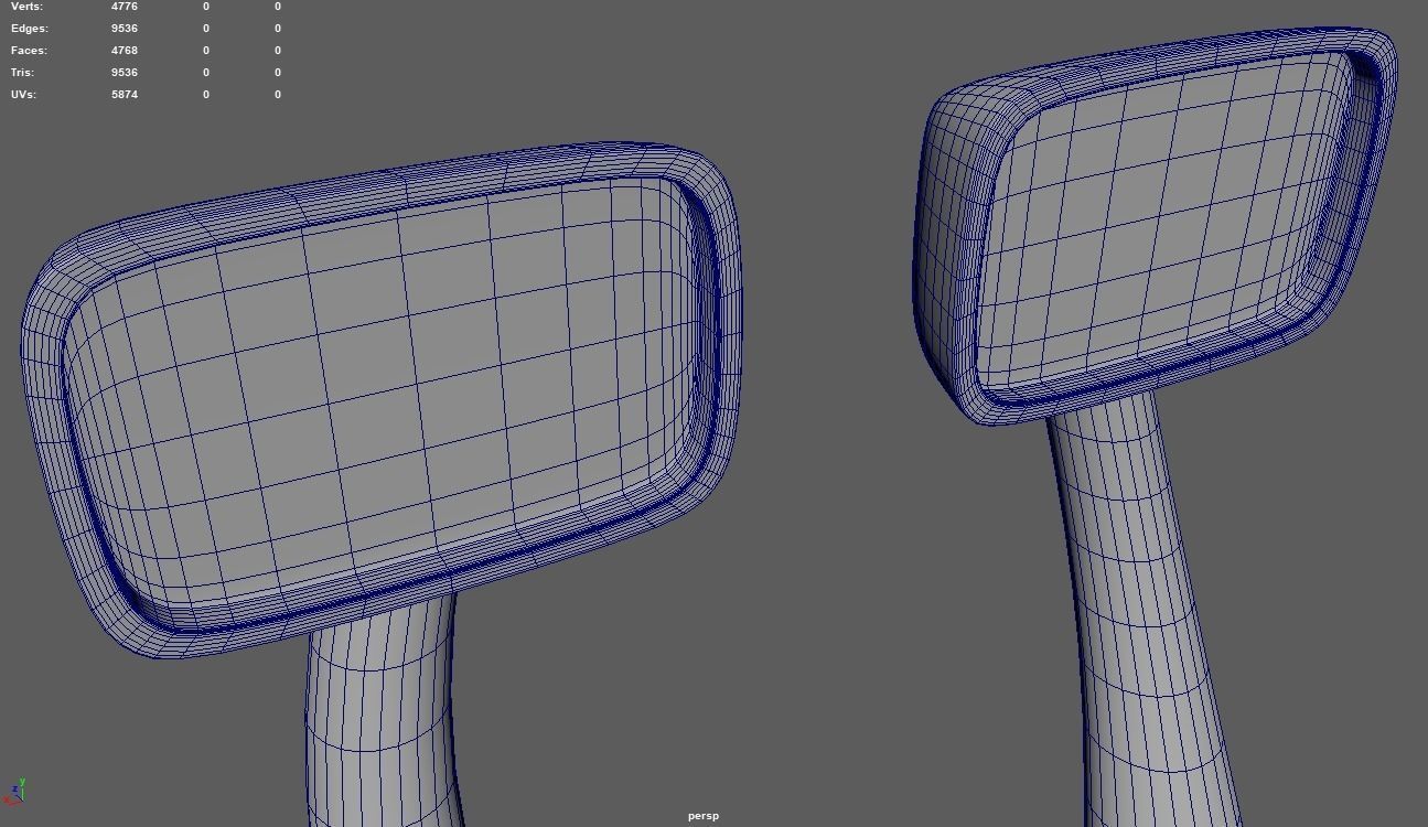 Car Mirror 015 Low-poly 3D model_11