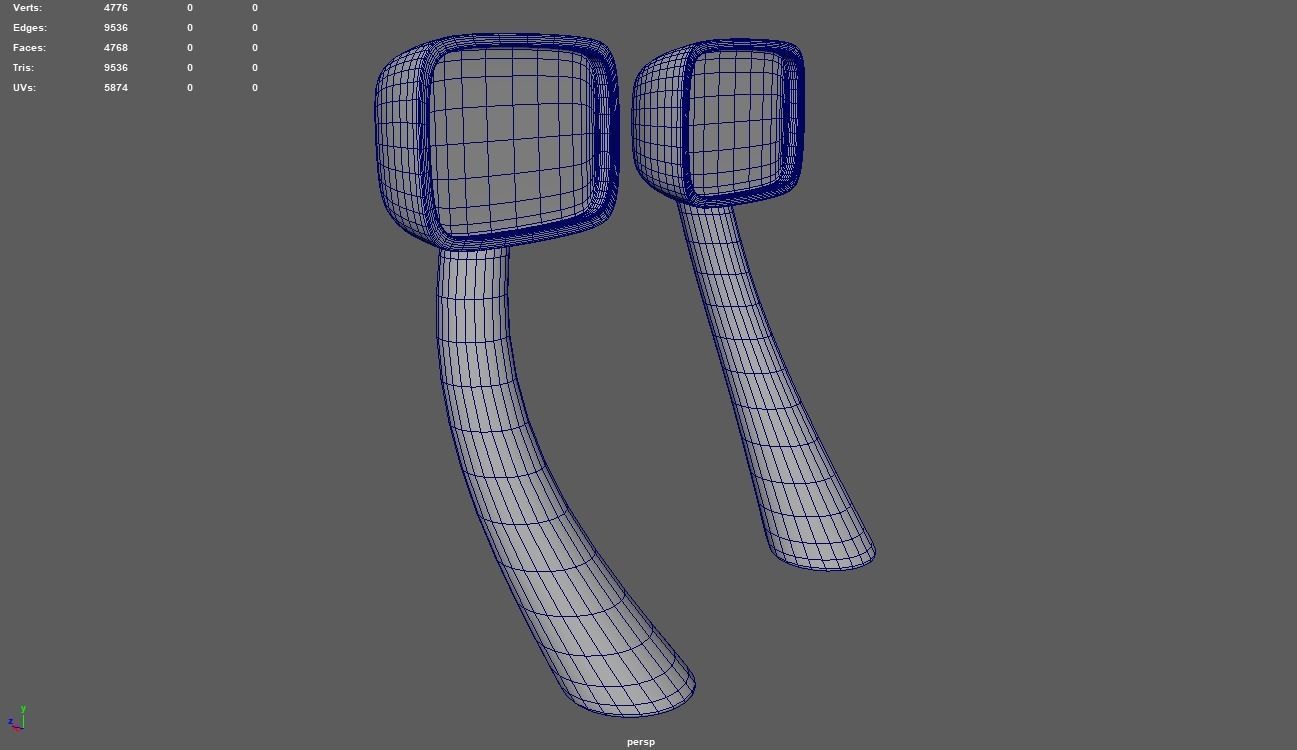 Car Mirror 015 Low-poly 3D model_7