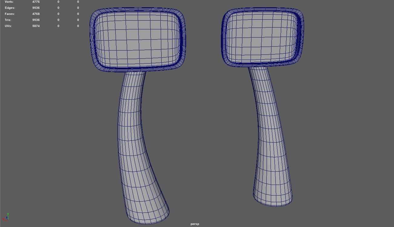 Car Mirror 015 Low-poly 3D model_6