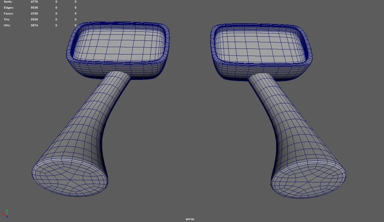 Car Mirror 015 Low-poly 3D model_10