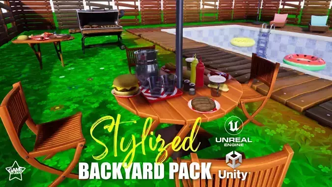 Stylized Backyard Pack Low-poly 3D model Stylized Backyard Pack Low-poly 3D model