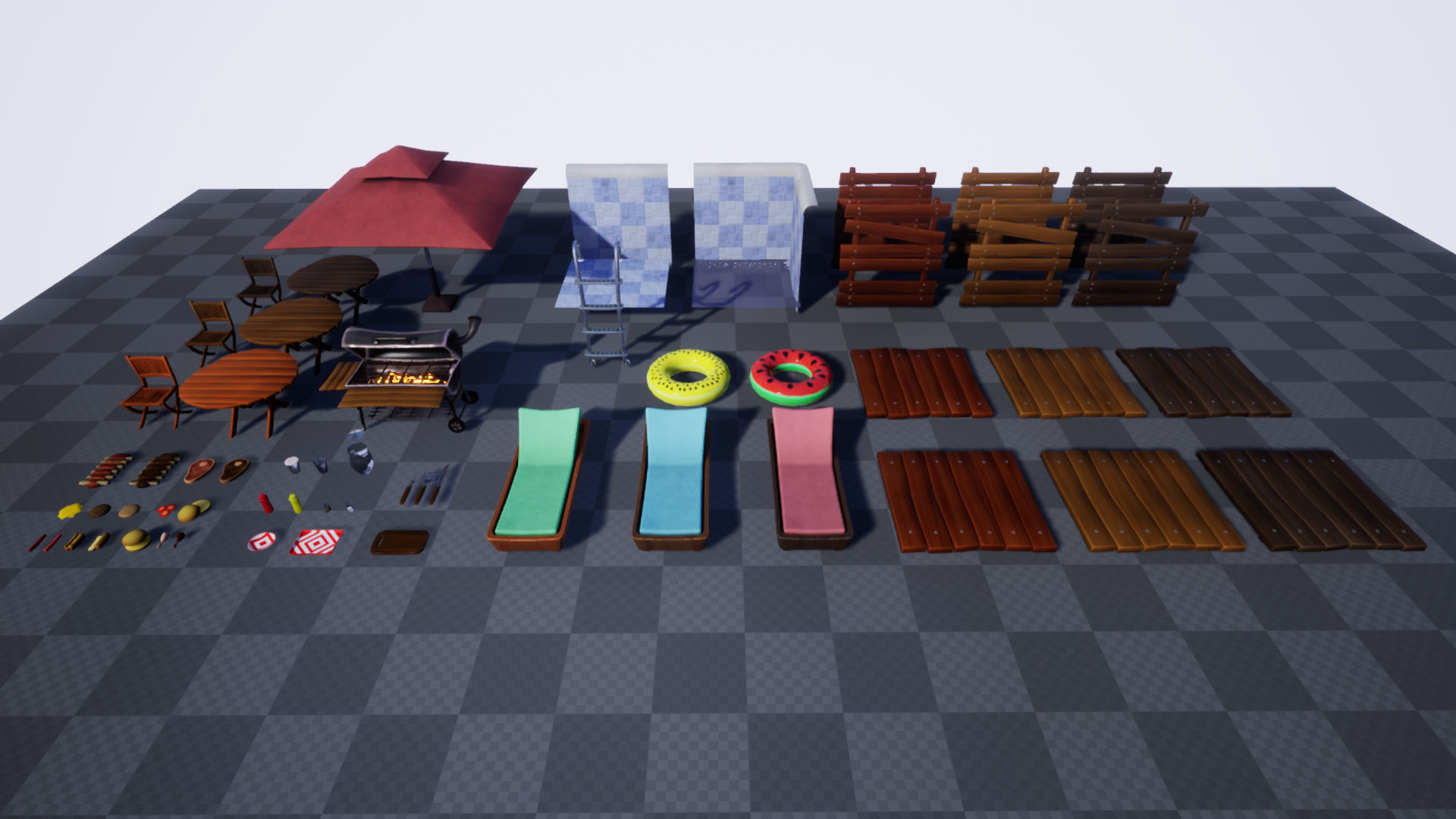 Stylized Backyard Pack Low-poly 3D model_12