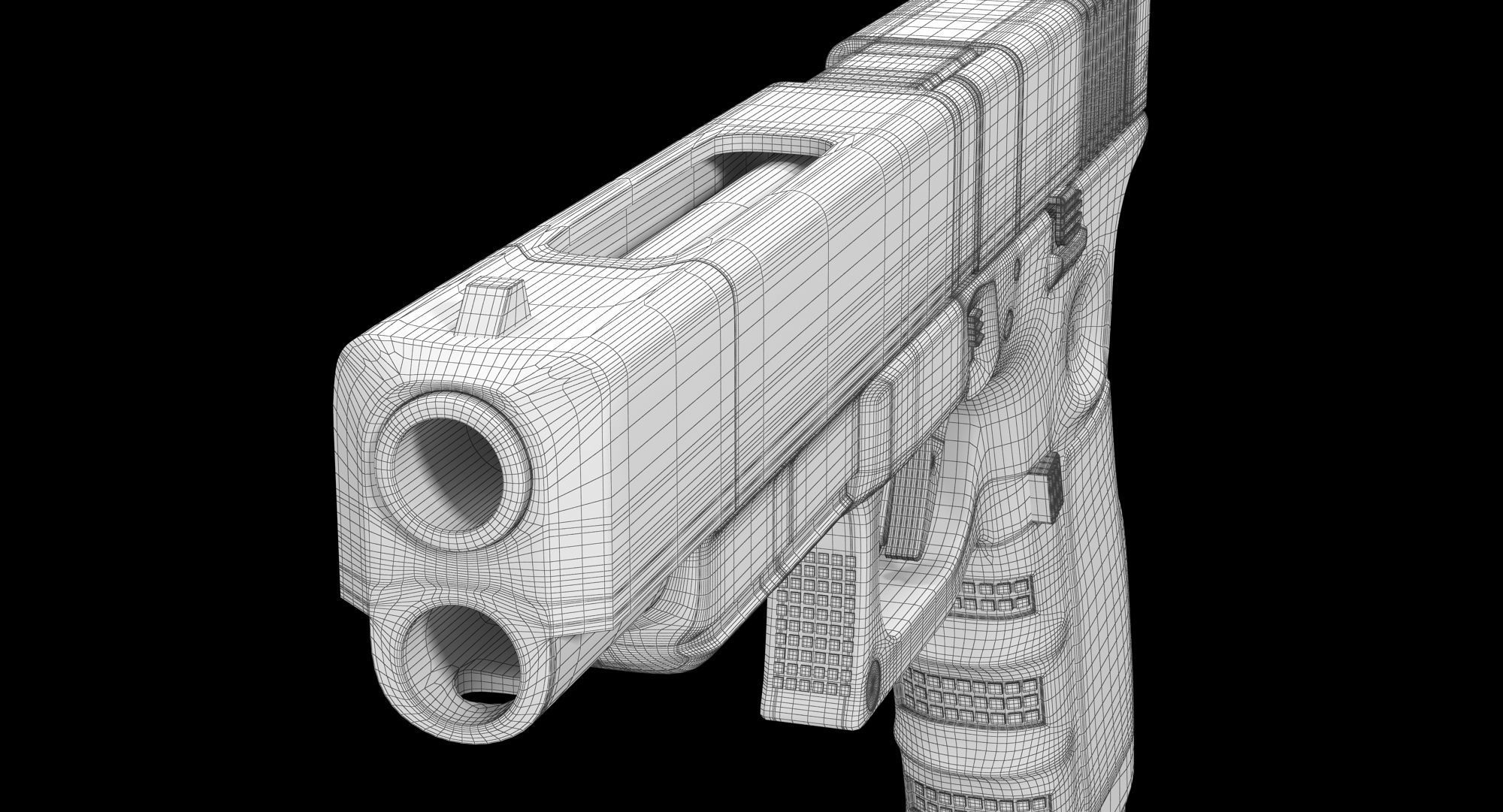 Glock 34 Brown Rough Low-poly 3D model_8