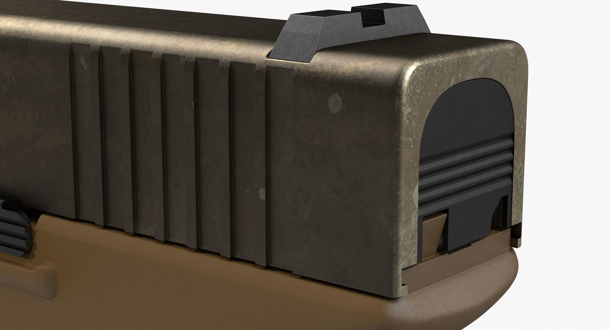 Glock 34 Brown Rough Low-poly 3D model_18