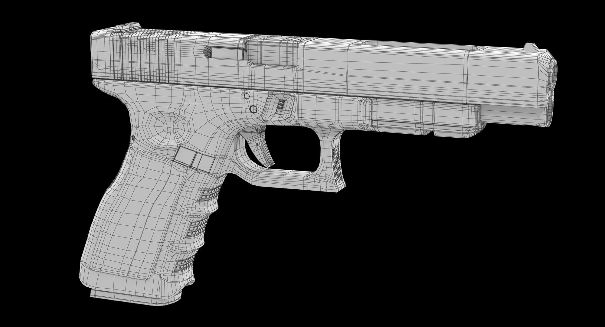 Glock 34 Brown Rough Low-poly 3D model_4