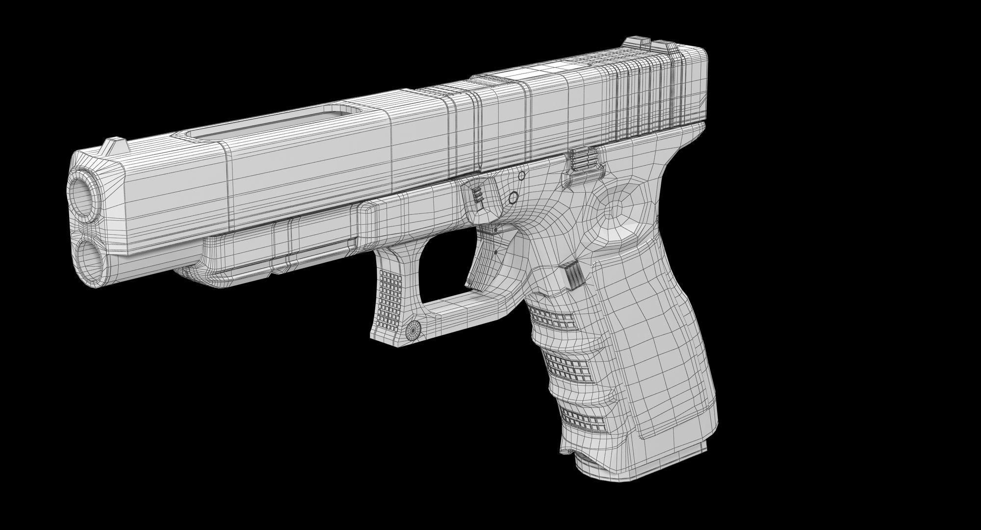 Glock 34 Brown Rough Low-poly 3D model_1