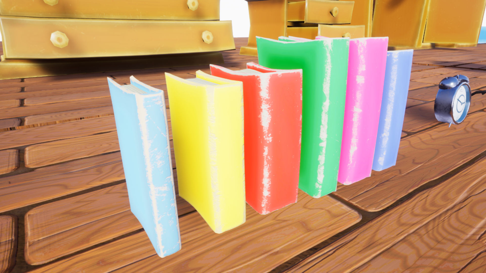 Stylized Bedroom Furniture Low-poly 3D model_4