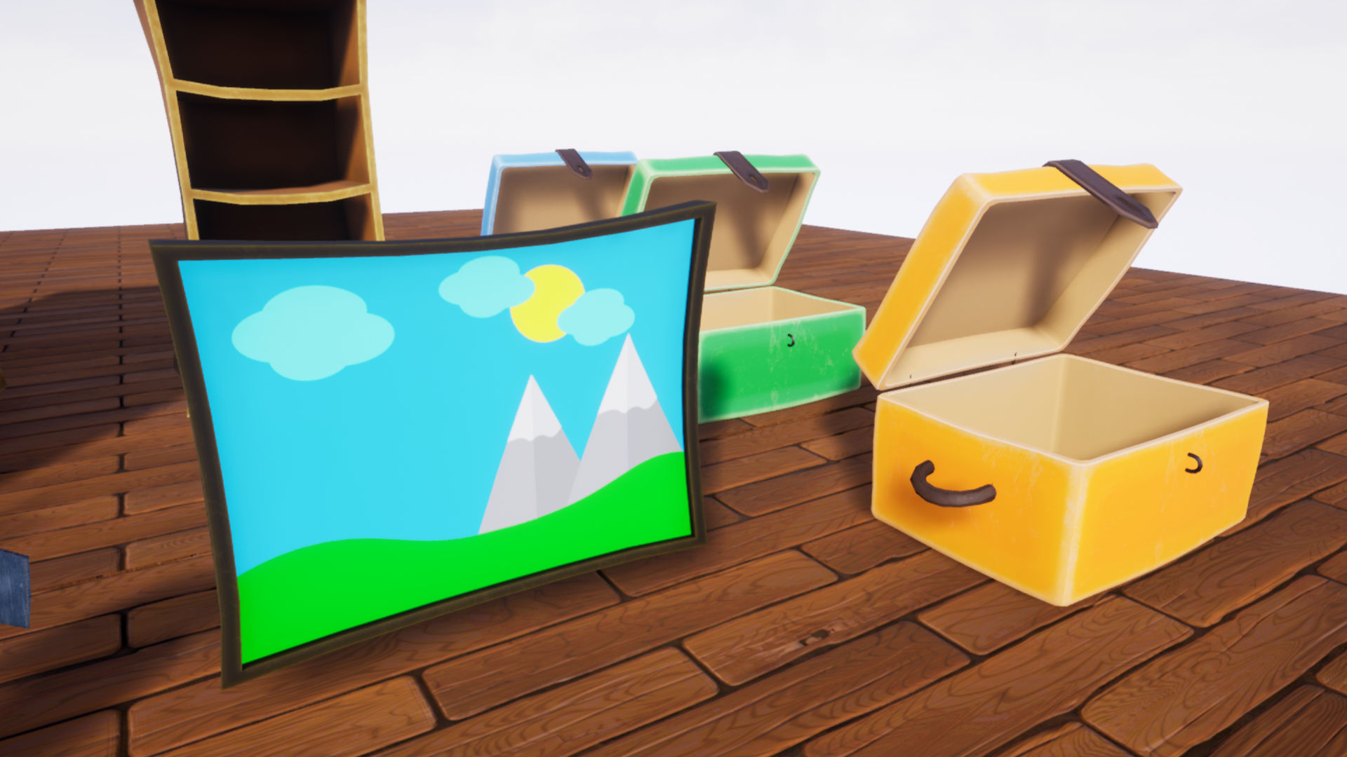 Stylized Bedroom Furniture Low-poly 3D model_11