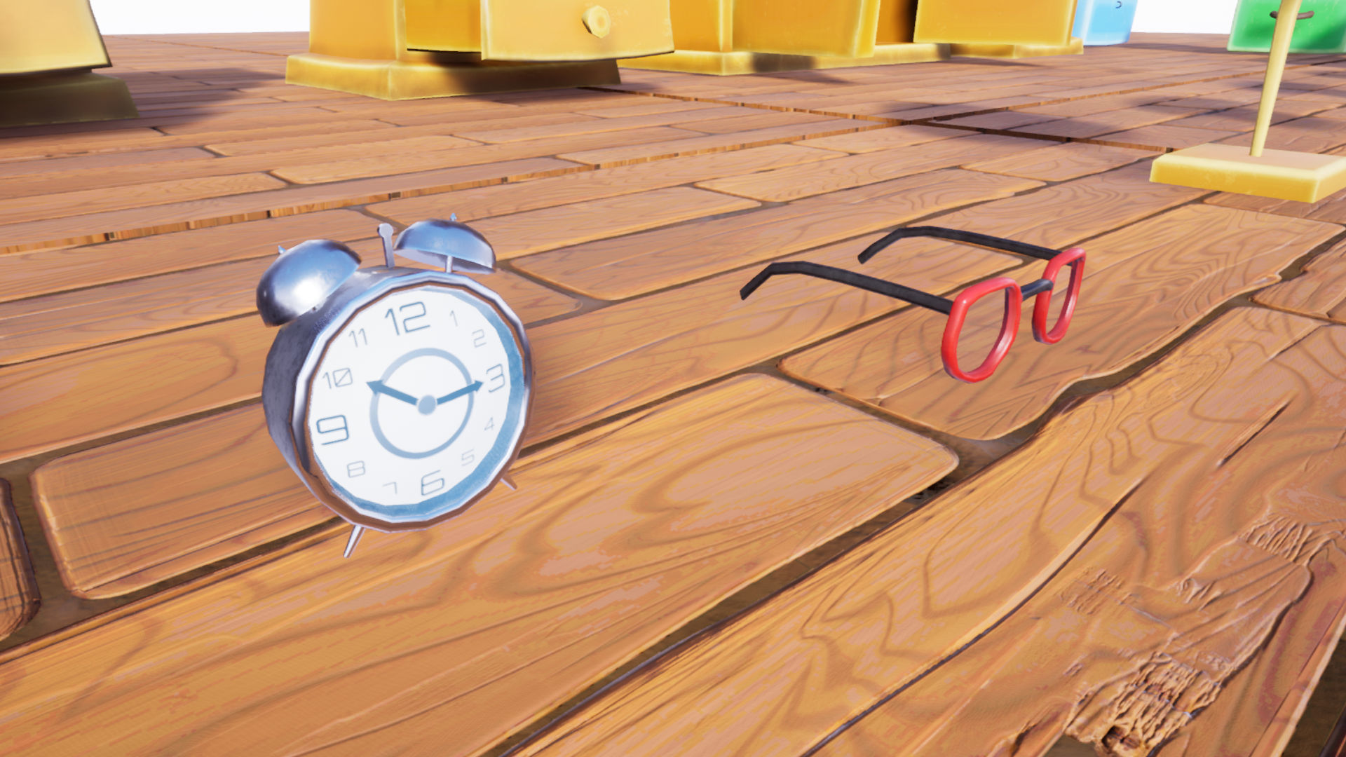 Stylized Bedroom Furniture Low-poly 3D model_9