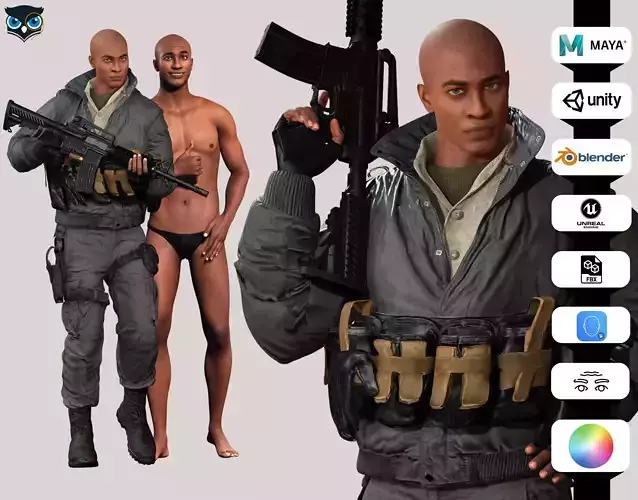 Marcus Elite Operative  Stealth Mission Low-poly 3D model