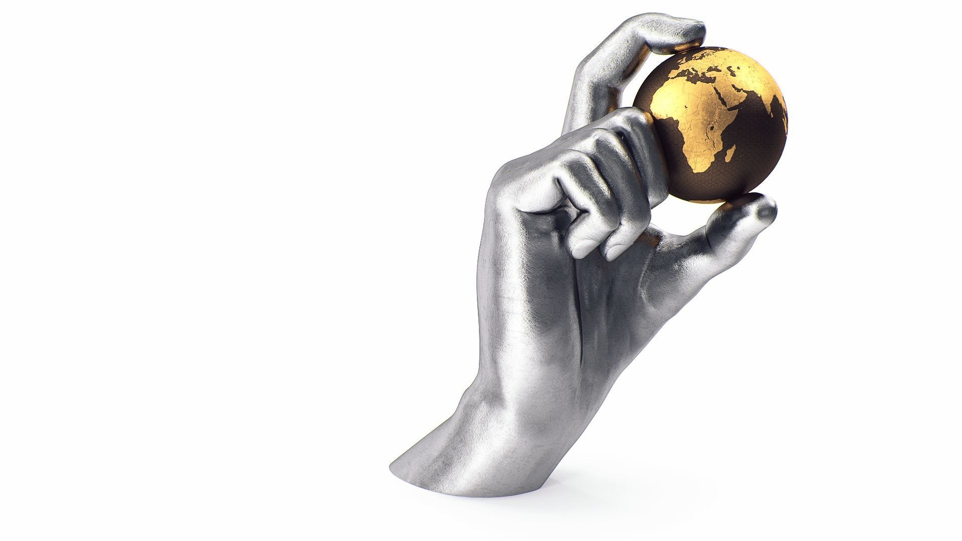 Hand holding globe collection 3D model_11