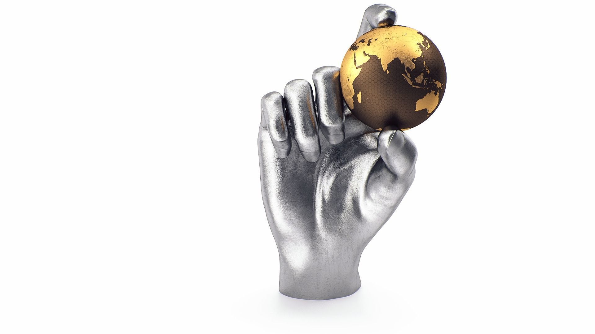 Hand holding globe collection 3D model_10