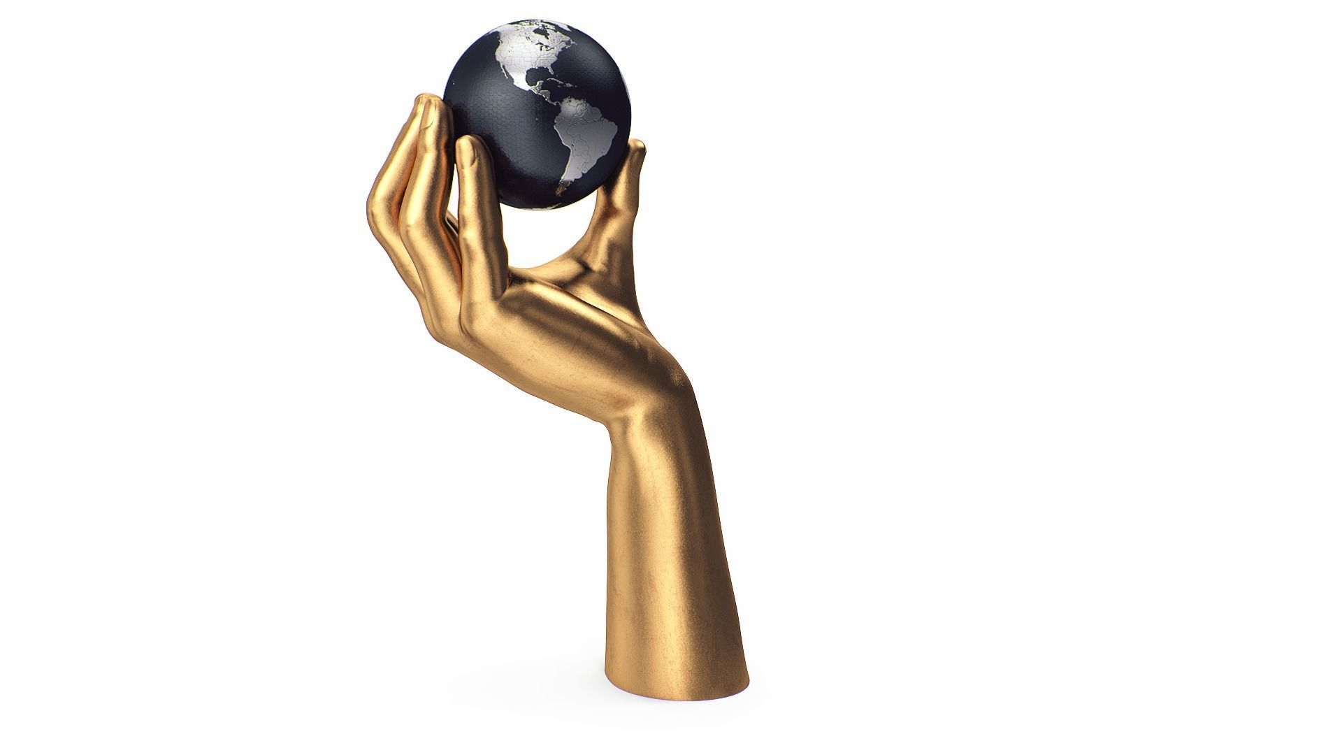Hand holding globe collection 3D model_7