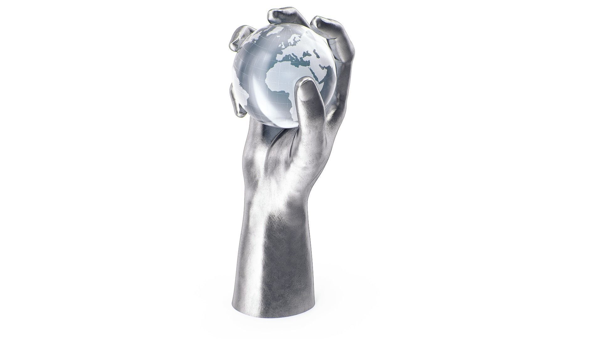 Hand holding globe collection 3D model_8