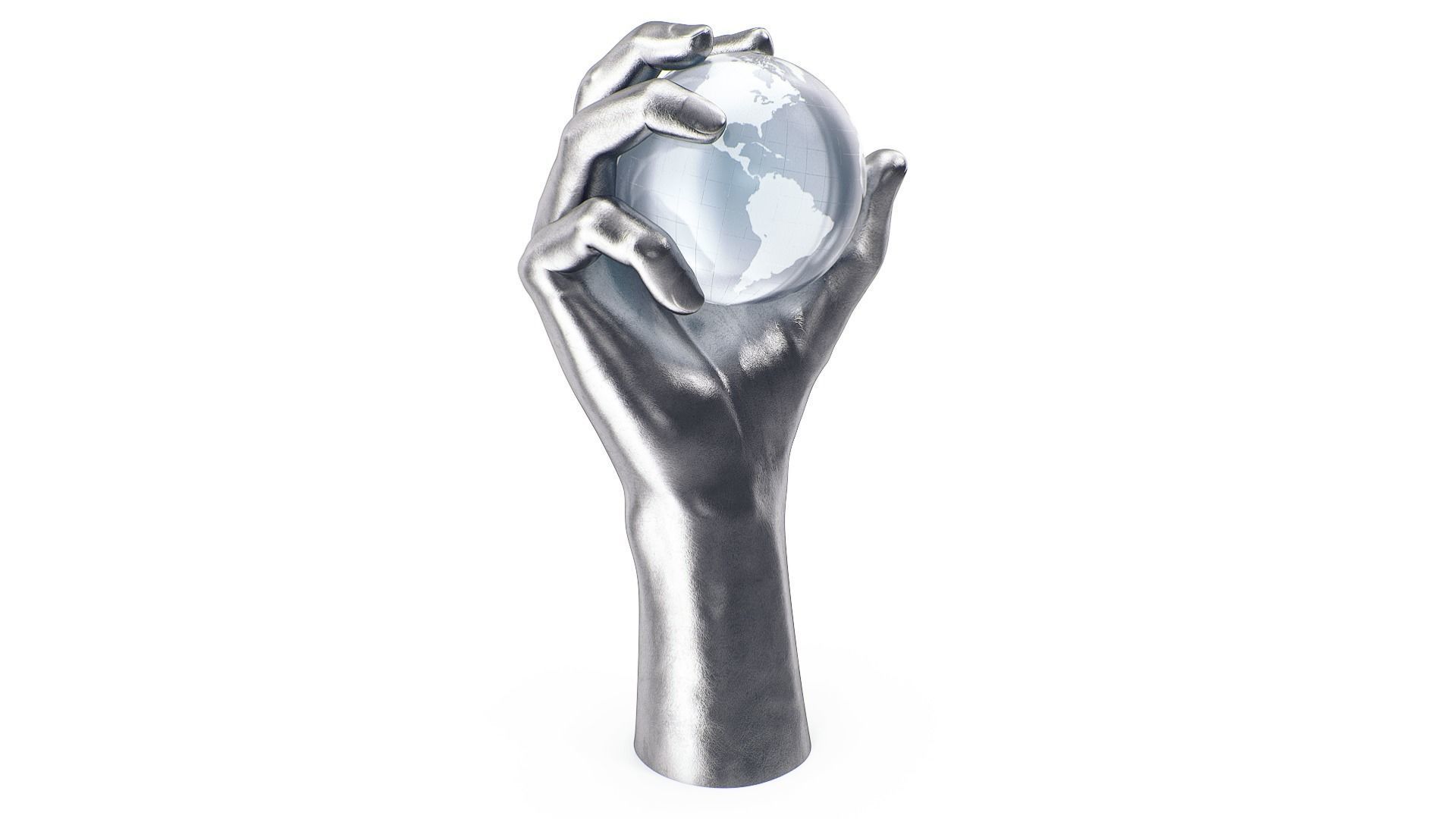 Hand holding globe collection 3D model_9