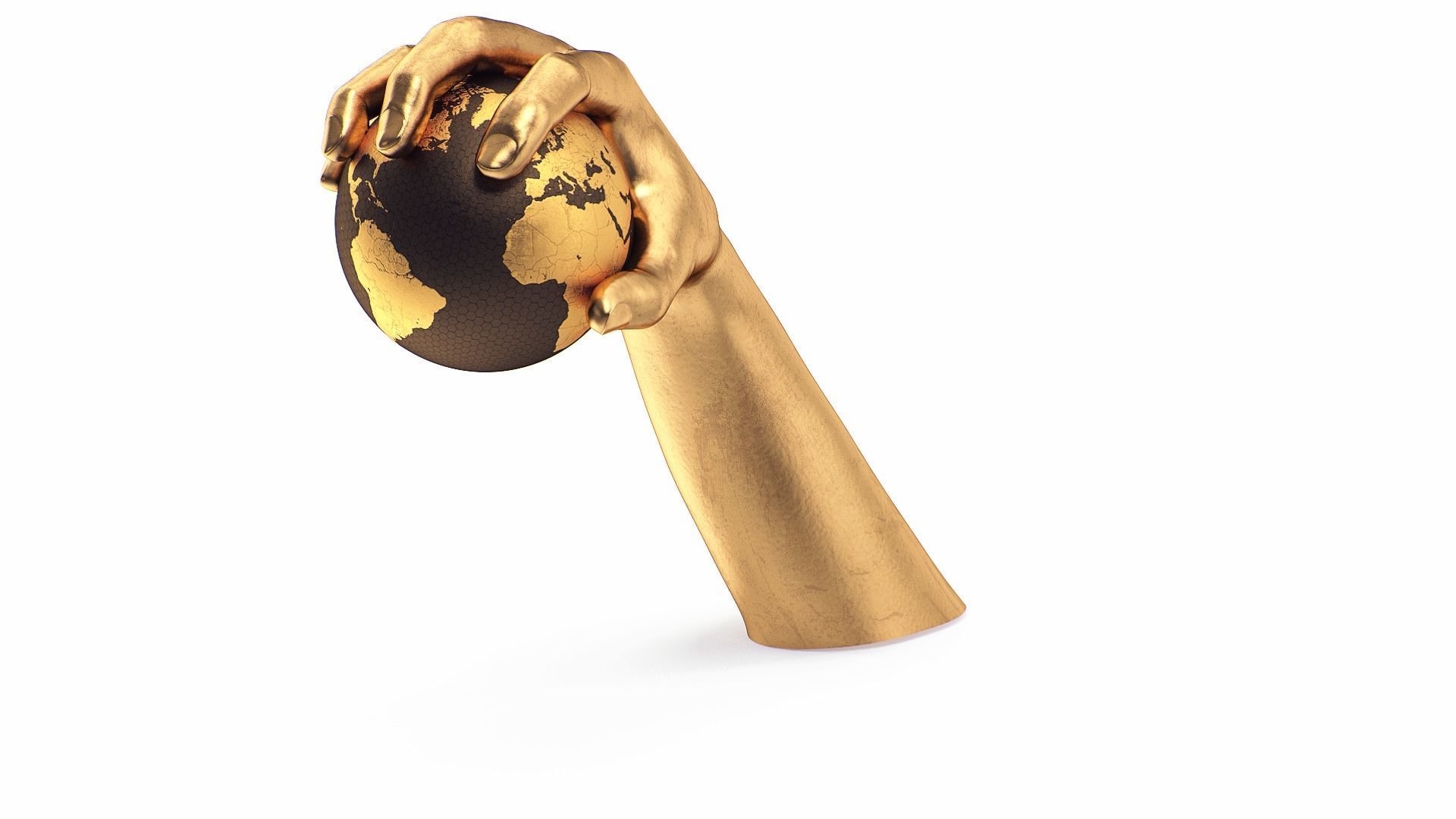 Hand holding globe collection 3D model_4