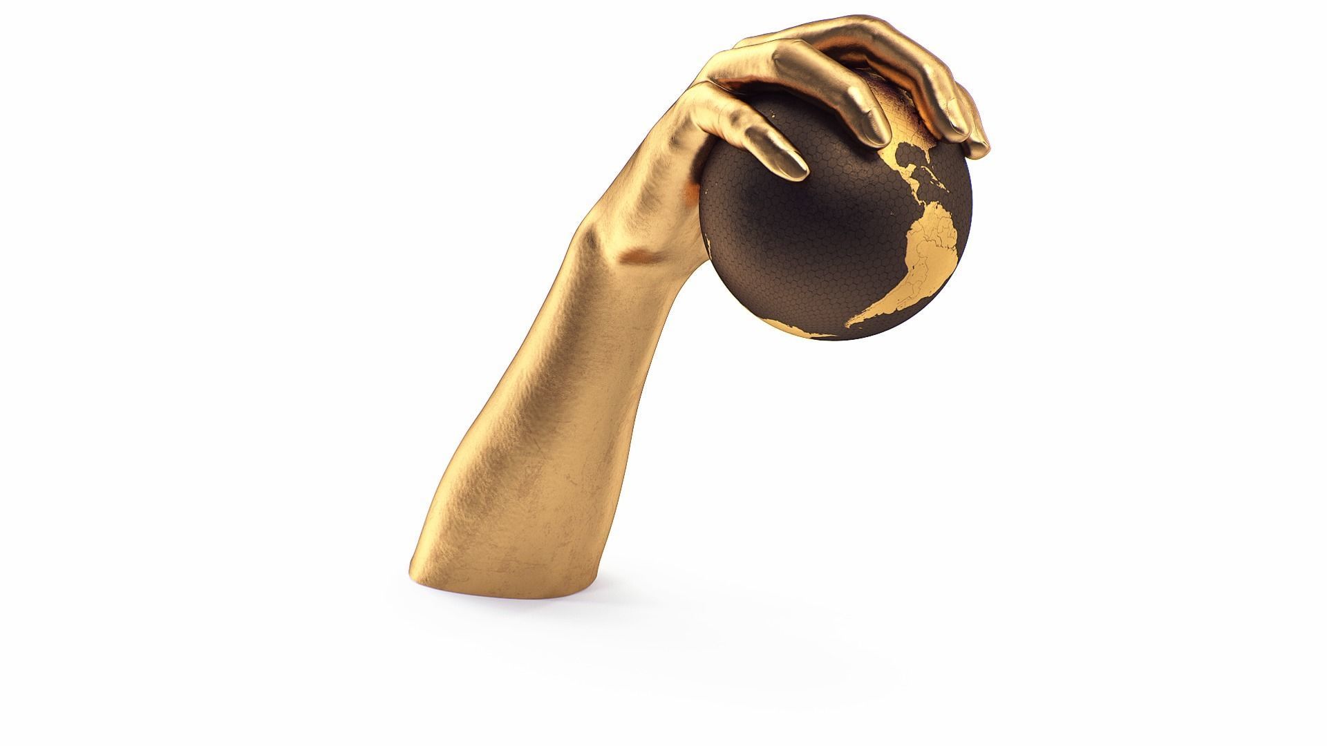 Hand holding globe collection 3D model_5