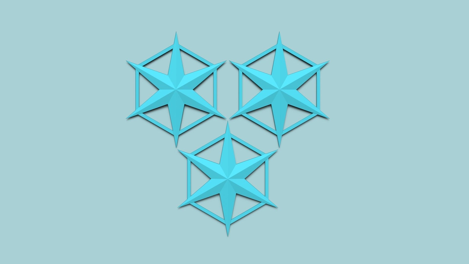 Hexagonal Wall Panel A16 Star - Interior Design Decoration 3D print model_4