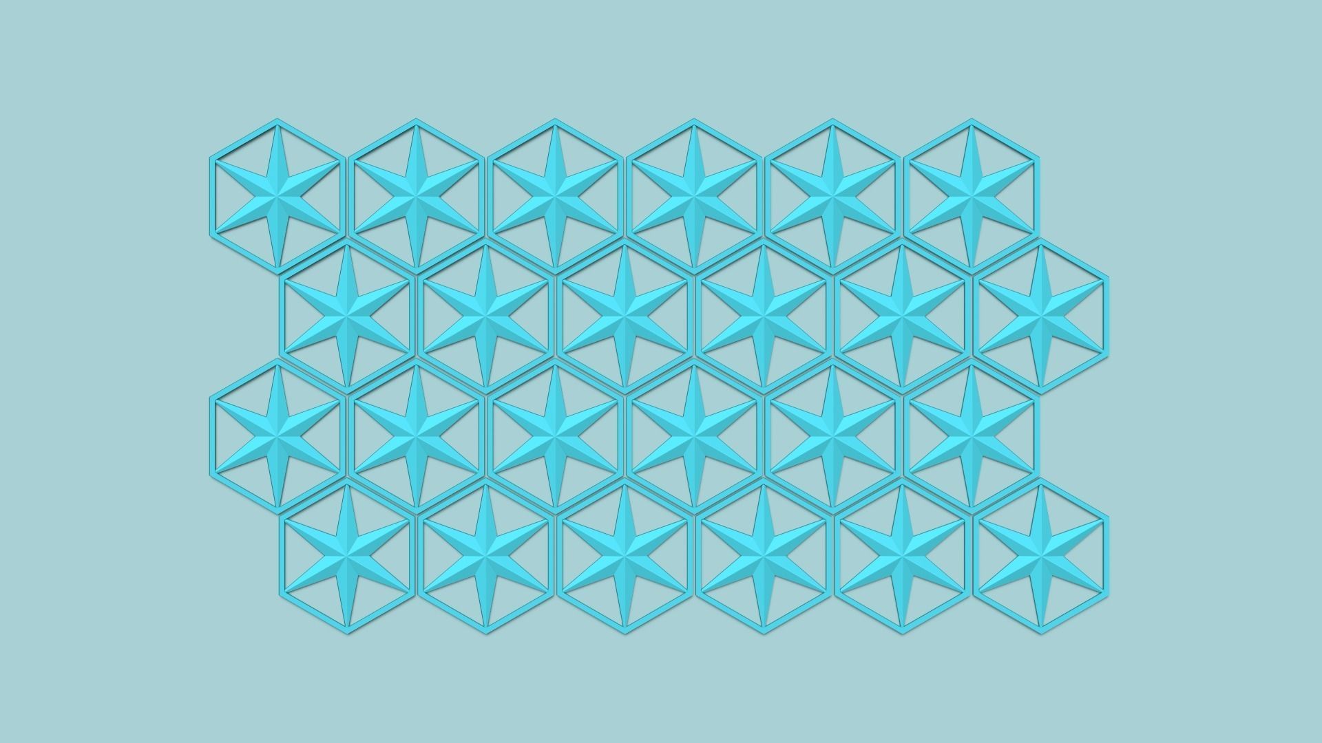 Hexagonal Wall Panel A18 Star - Interior Design Decoration 3D print model_6