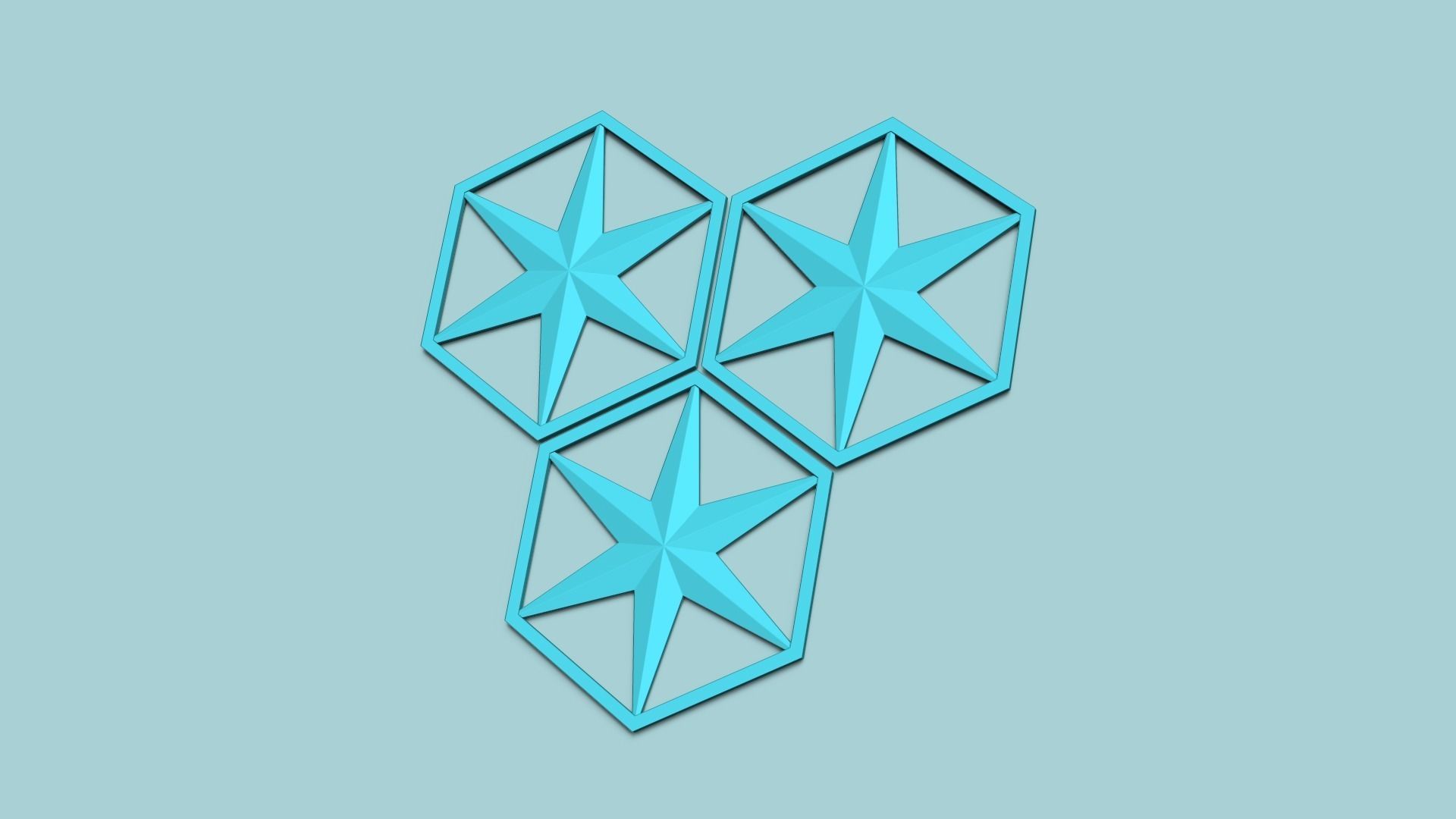 Hexagonal Wall Panel A18 Star - Interior Design Decoration 3D print model_5