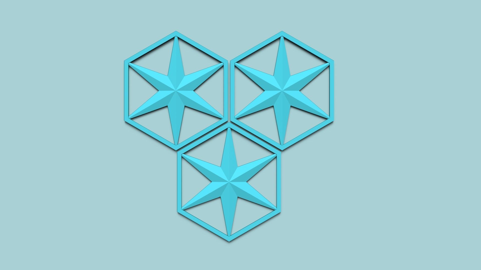 Hexagonal Wall Panel A18 Star - Interior Design Decoration 3D print model_4