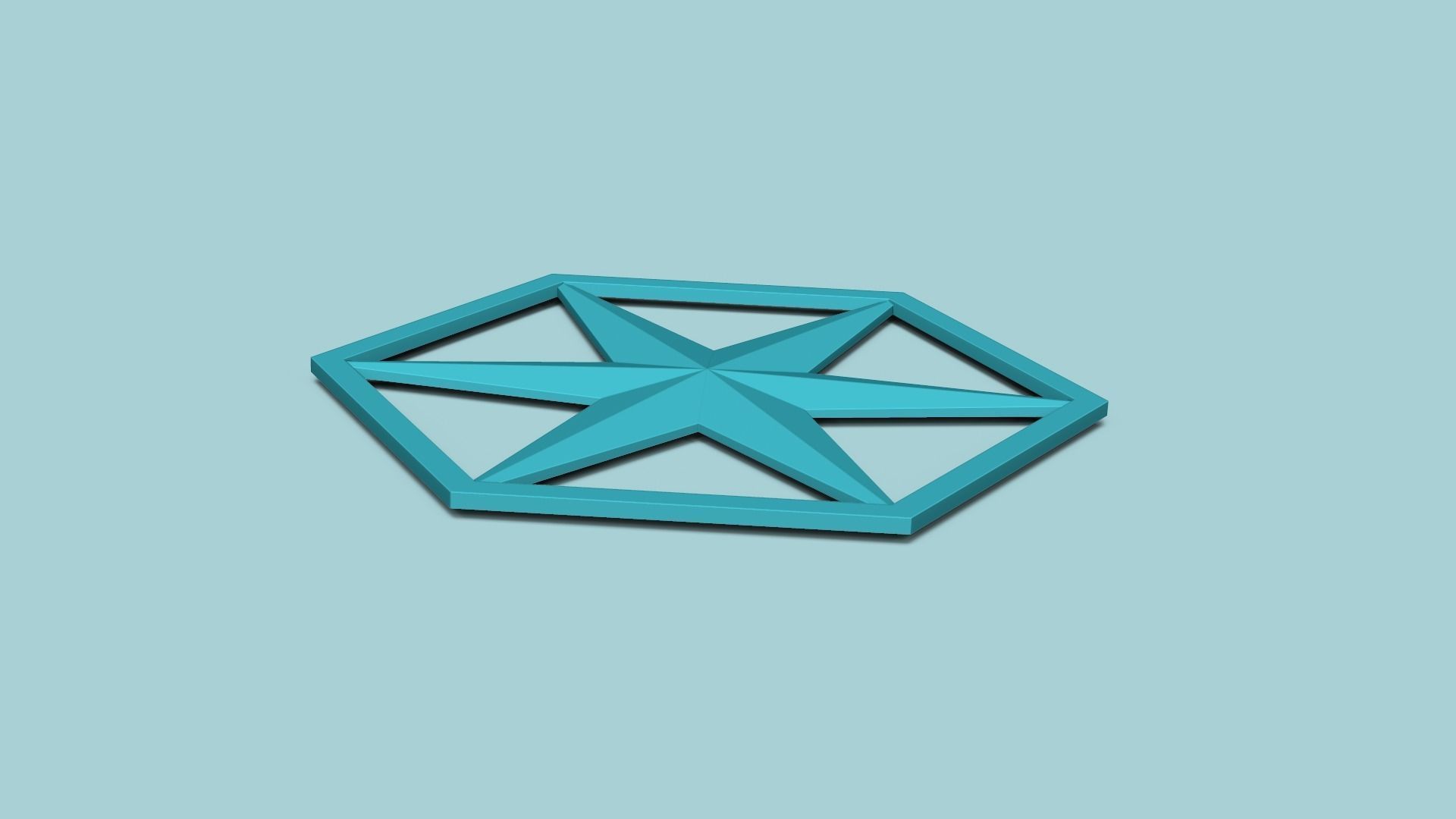 Hexagonal Wall Panel A18 Star - Interior Design Decoration 3D print model_3