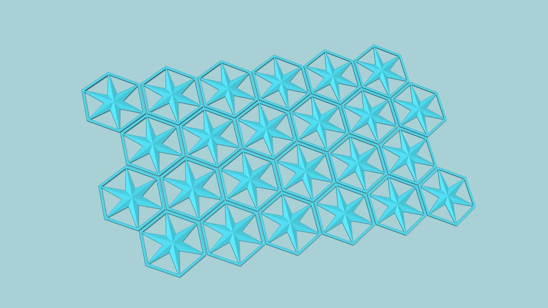 Hexagonal Wall Panel A18 Star - Interior Design Decoration 3D print model_7