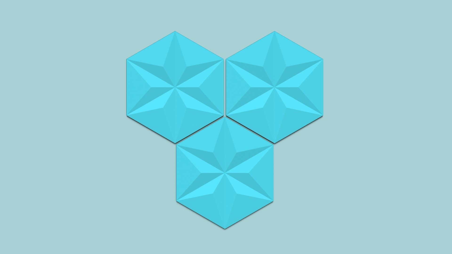 Hexagonal Wall Panel A20 Star - Interior Design Decoration 3D print model_4