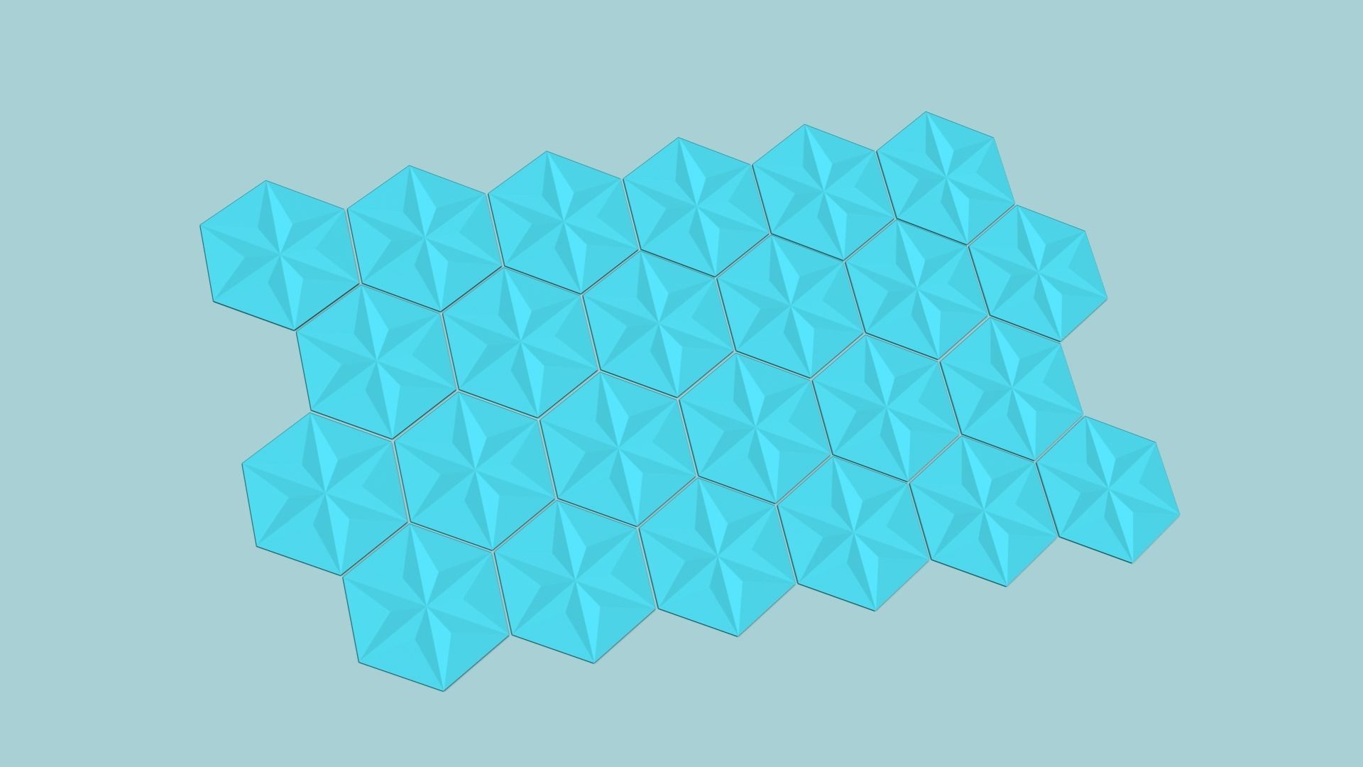 Hexagonal Wall Panel A20 Star - Interior Design Decoration 3D print model_7