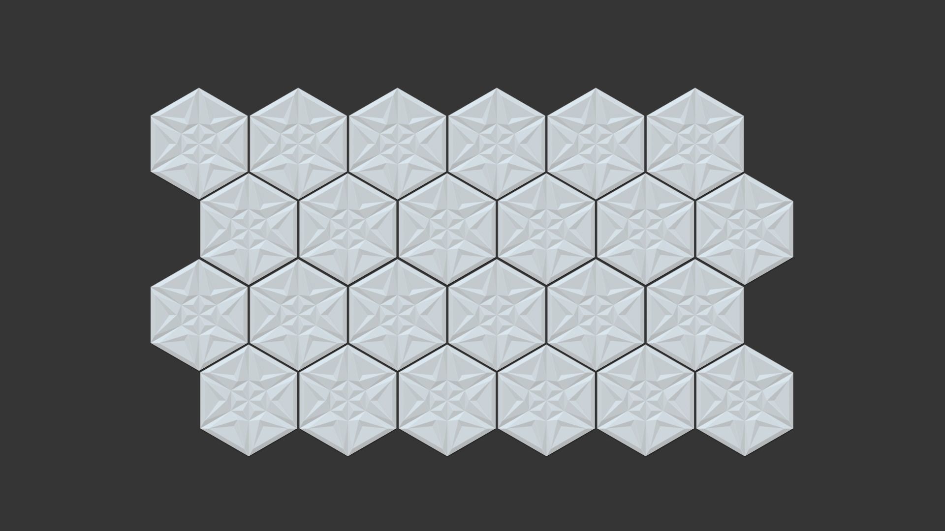 Hexagonal Wall Panel A21 Star - Interior Design Decoration 3D print model_8