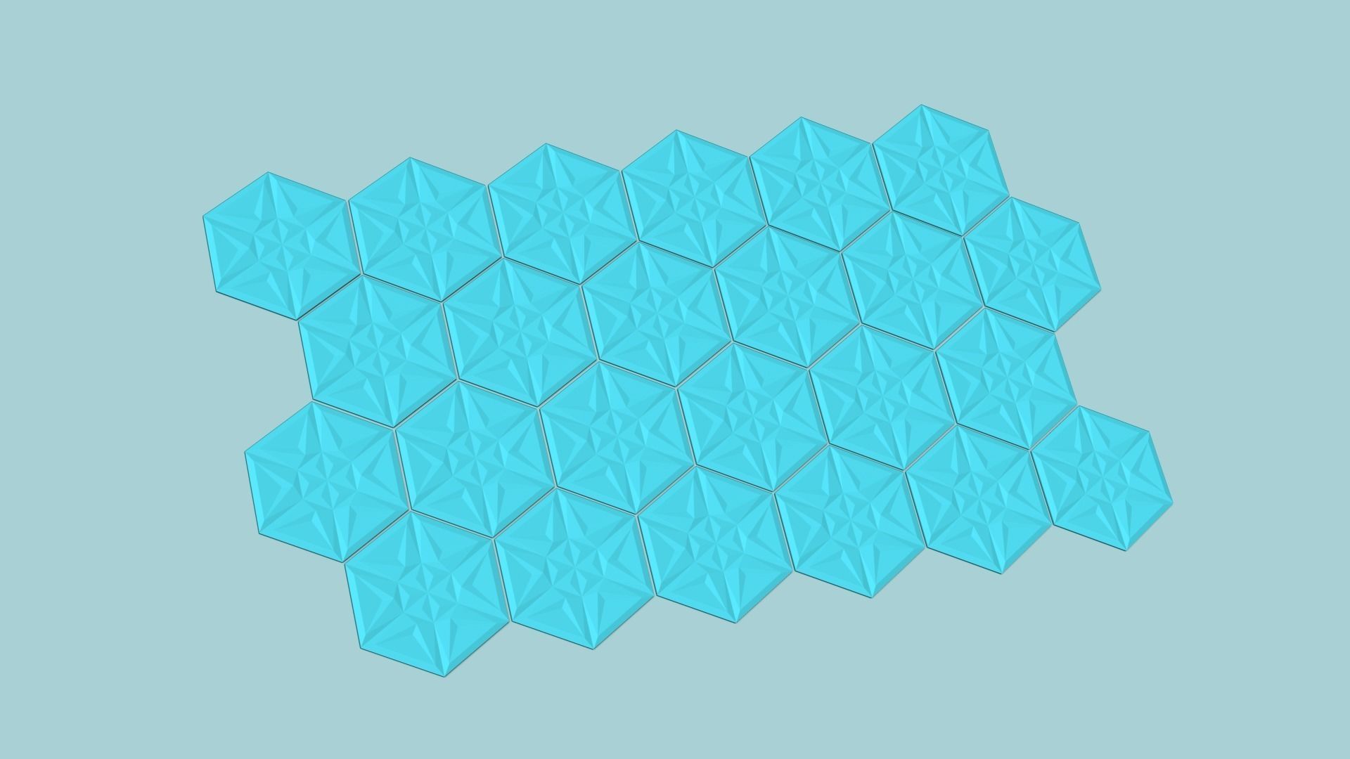 Hexagonal Wall Panel A21 Star - Interior Design Decoration 3D print model_7