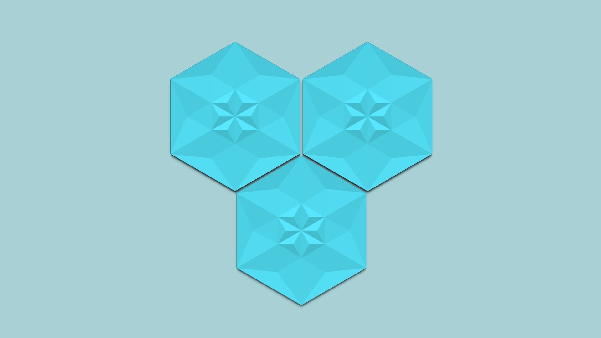 Hexagonal Wall Panel A22 Star - Interior Design Decoration 3D print model_4