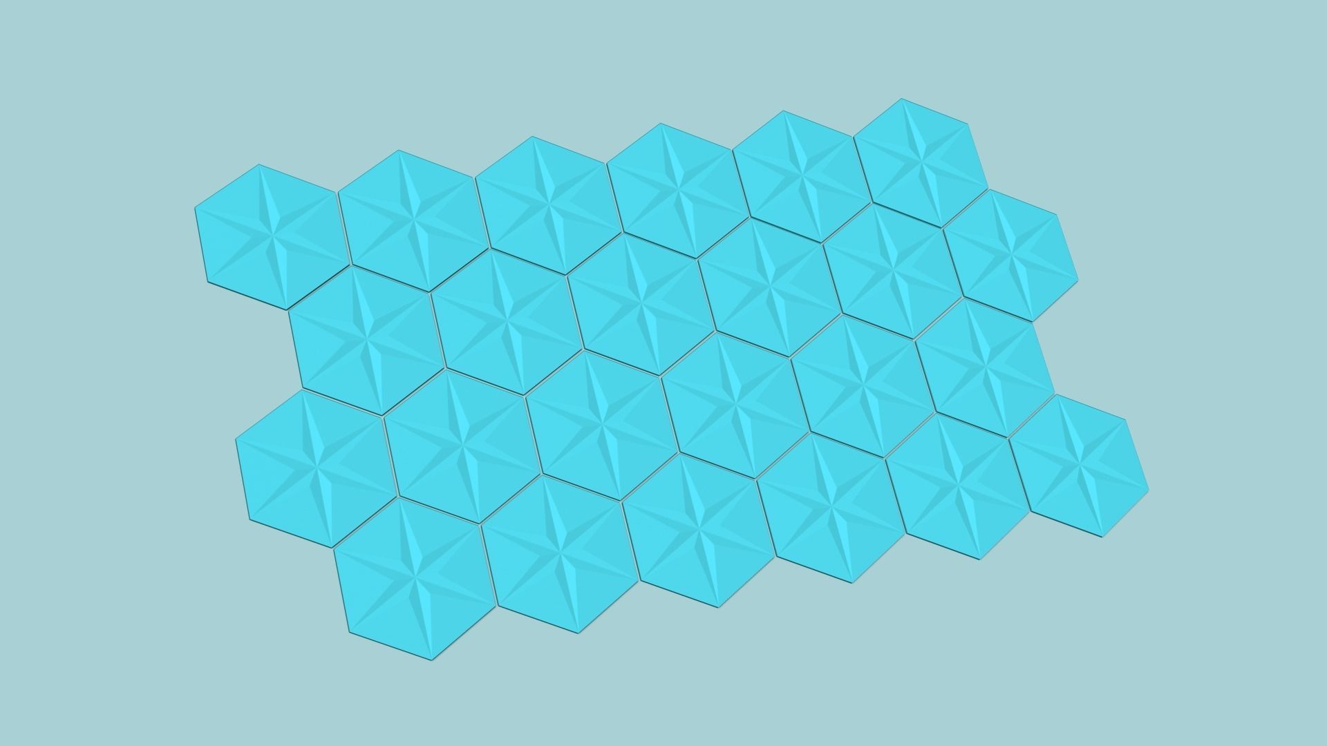 Hexagonal Wall Panel A24 Star - Interior Design Decoration 3D print model_7