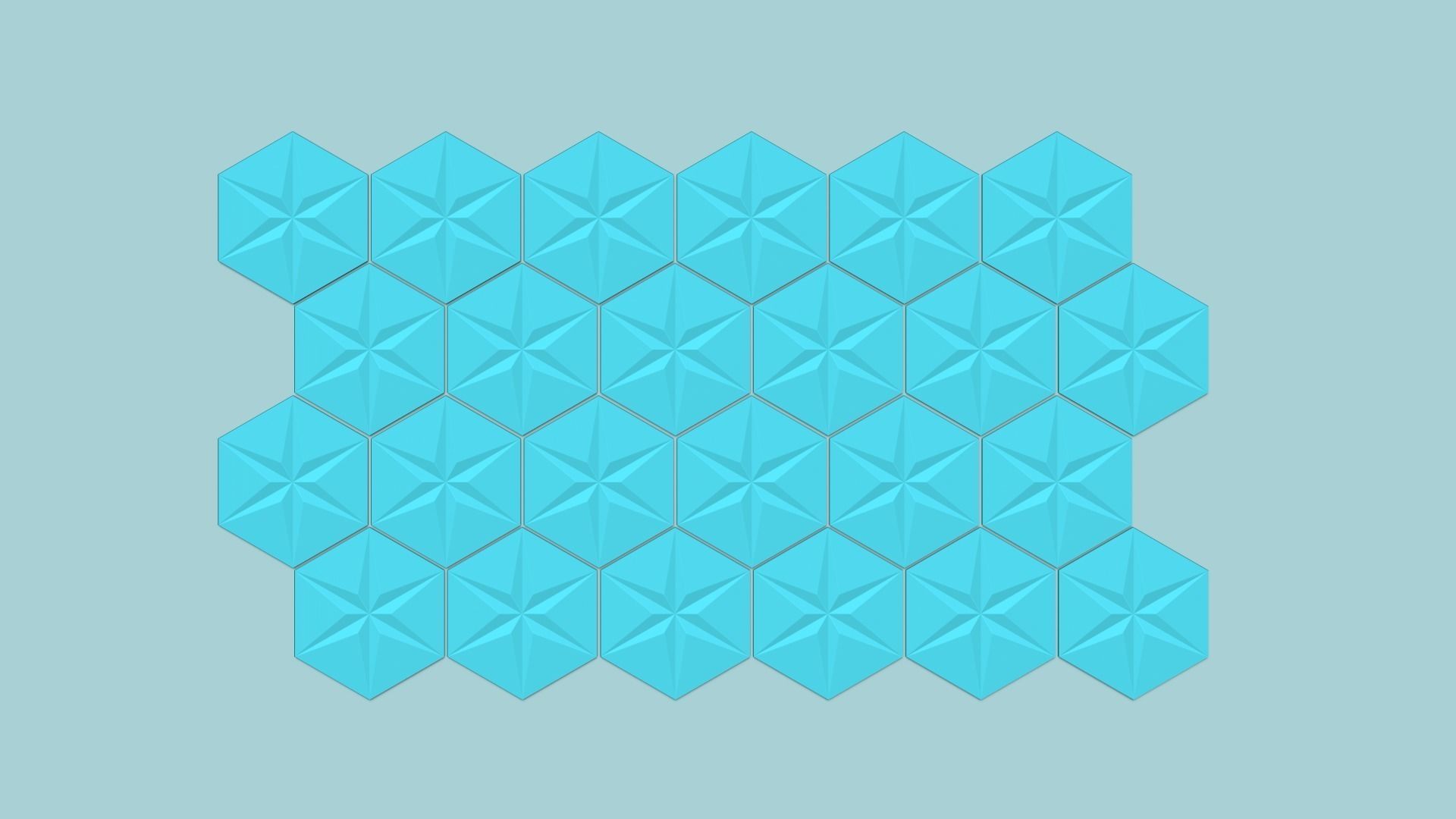 Hexagonal Wall Panel A24 Star - Interior Design Decoration 3D print model_6