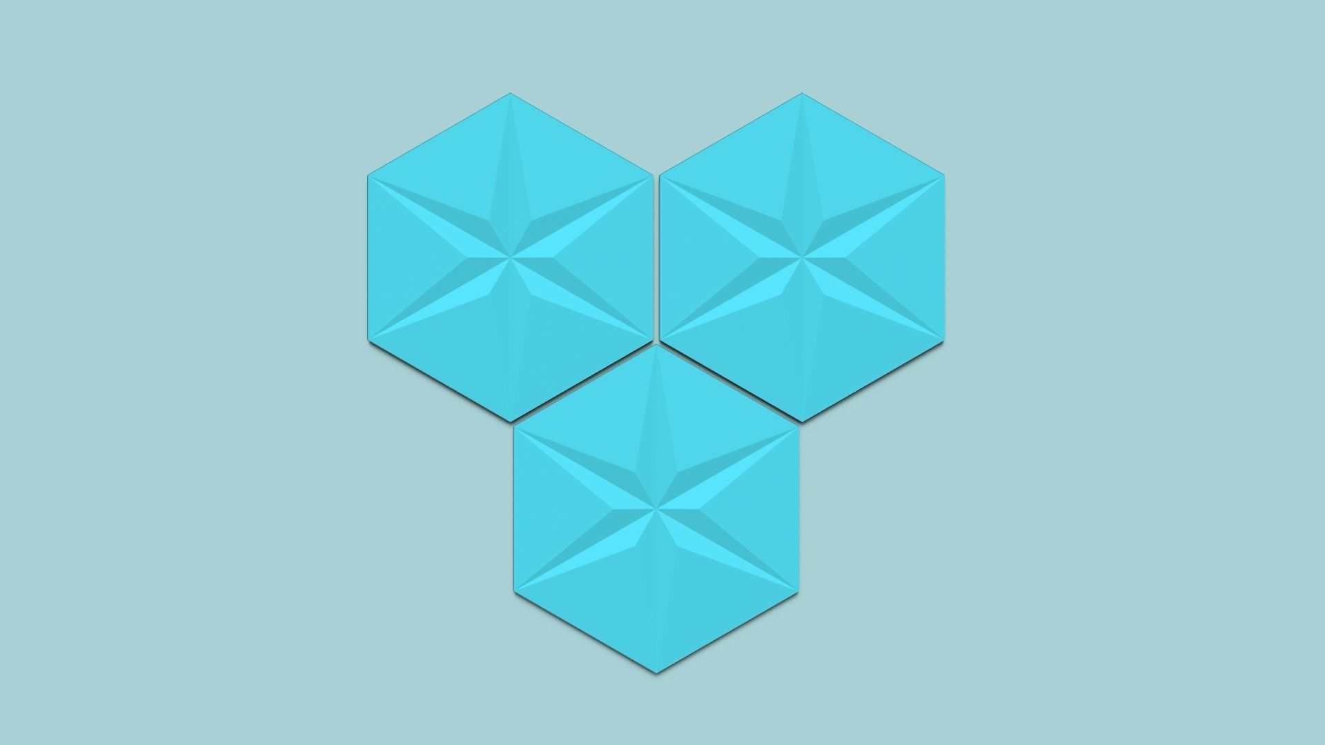 Hexagonal Wall Panel A24 Star - Interior Design Decoration 3D print model_4