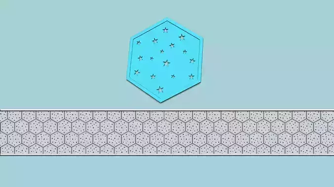 Hexagonal Wall Panel A26 Sky Stars - Interior Design Decoration